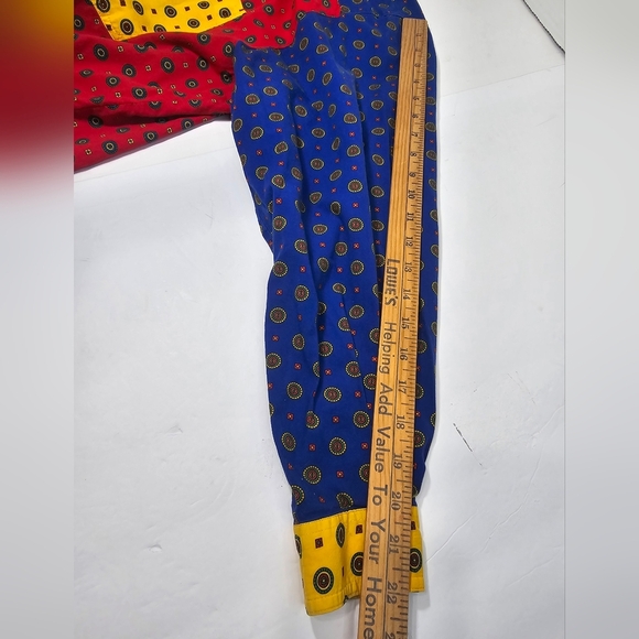 Liz Claiborne Red and Blue Geometric Women's Shirt 100% Cotton - Picture 8 of 9